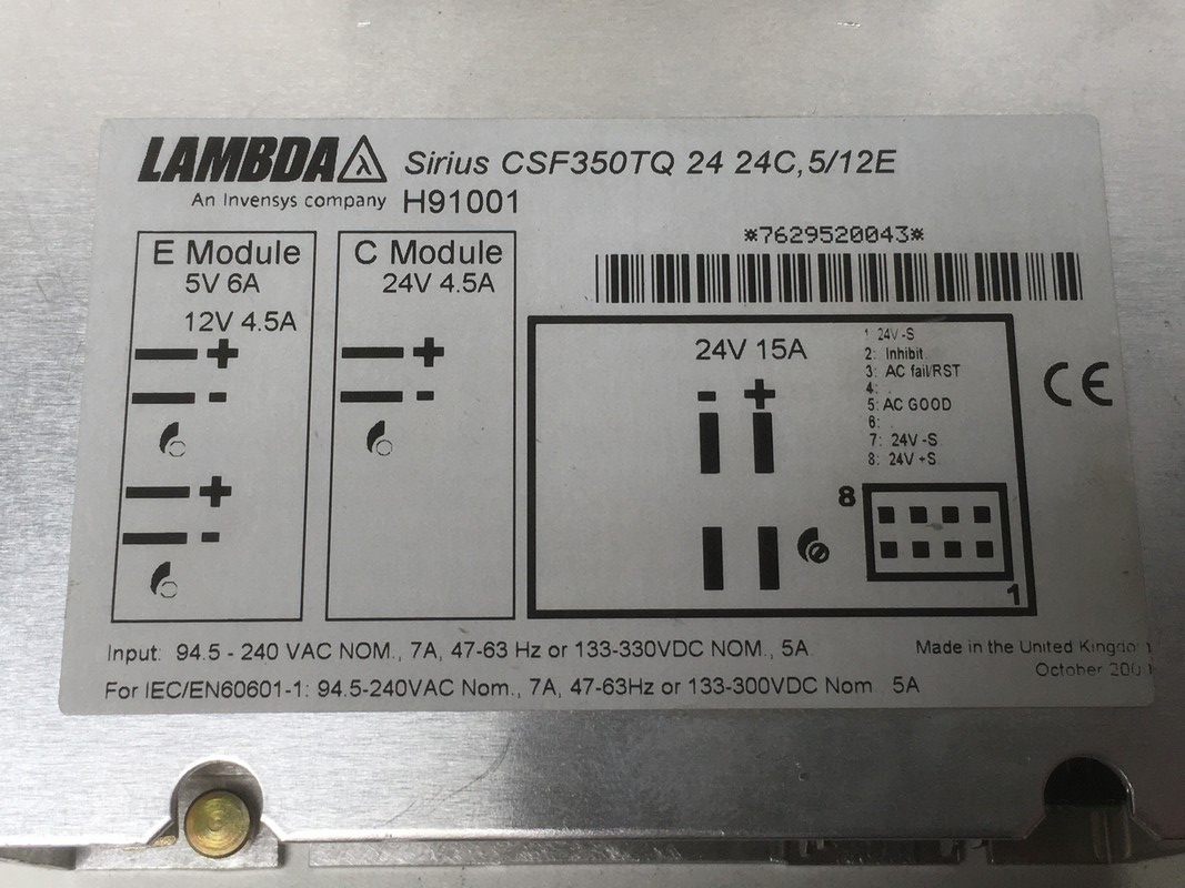 TDK LAMBDA Sirius CSF350TQ 5/12