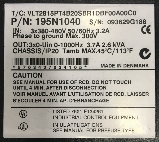 Graphic Web Parts - VLT 2800 Danfoss danfoss vlt 2800 variable ...