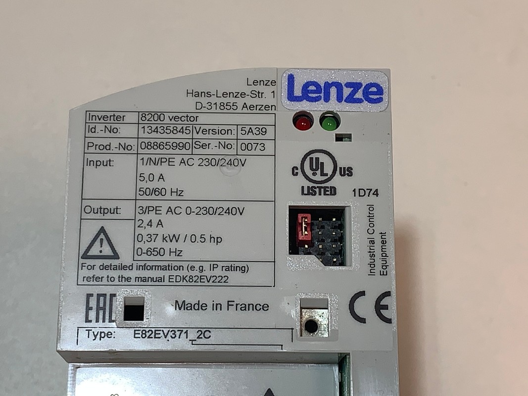 Lenze E82EV371K2C Frequency Inverter 8200 Vector Drive for sale online 
