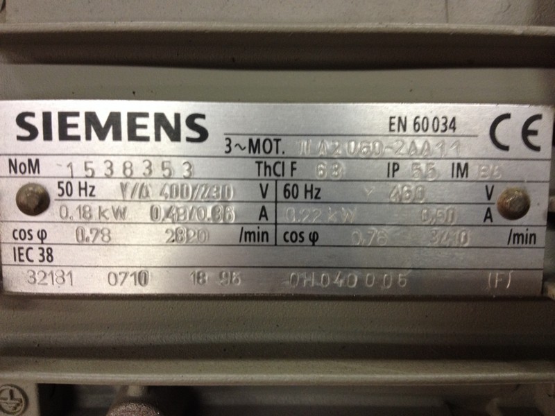 Graphic  Parts 1LA20602AA11 Siemens motor for