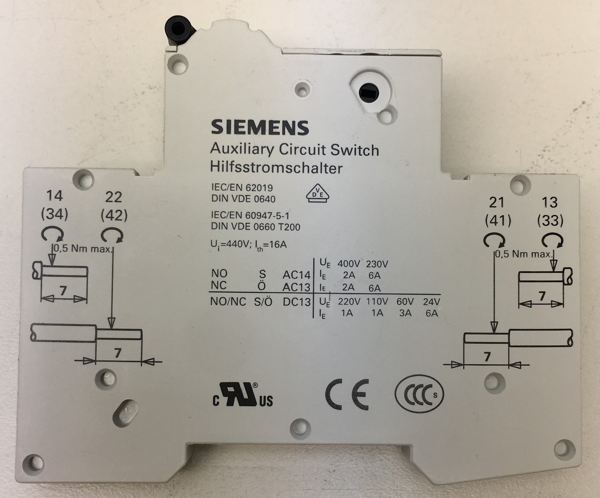 Direkte Spytte grå GWS Parts - 5ST3010 AS L0071258 Siemens auxiliary circuit switch for KBA  Comet