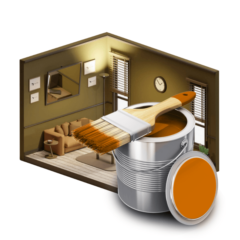 Ilustrasi icon cat interior