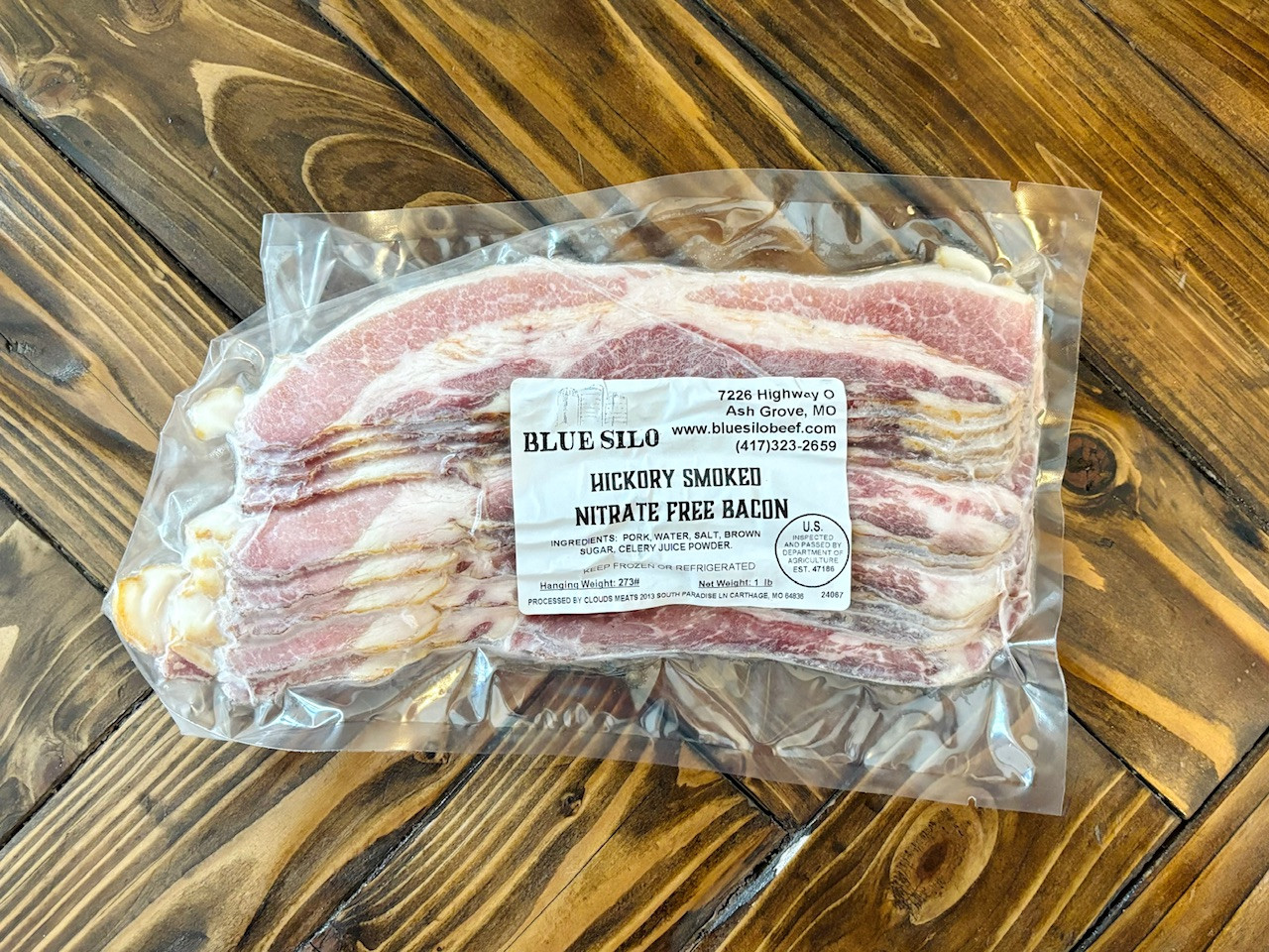 Hickory Smoked Nitrate Free Pork Bacon