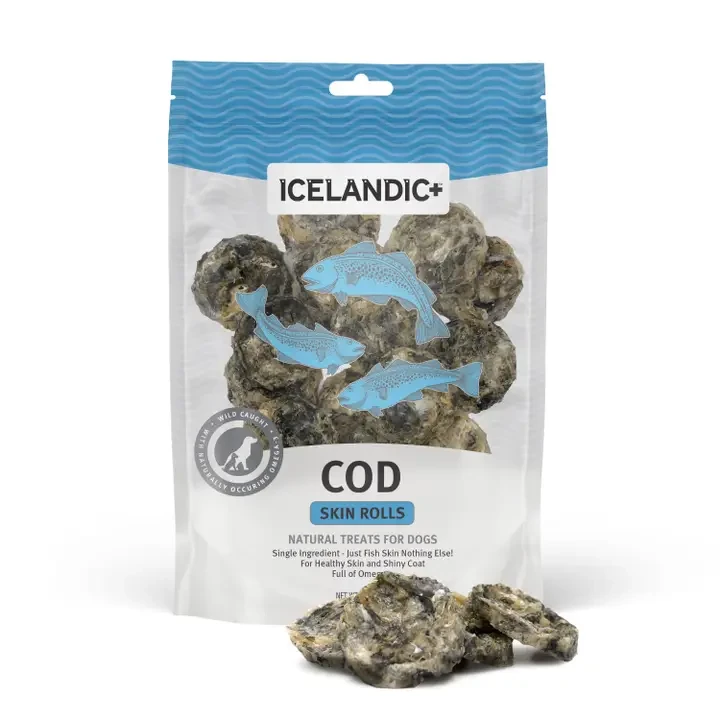 Icelandic+ Cod Skin Rolls Dog Treats 3.0-oz Bag