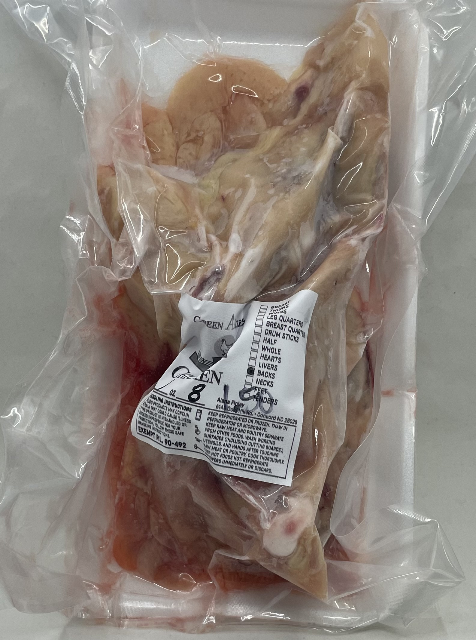 Green A Acres Chicken Back