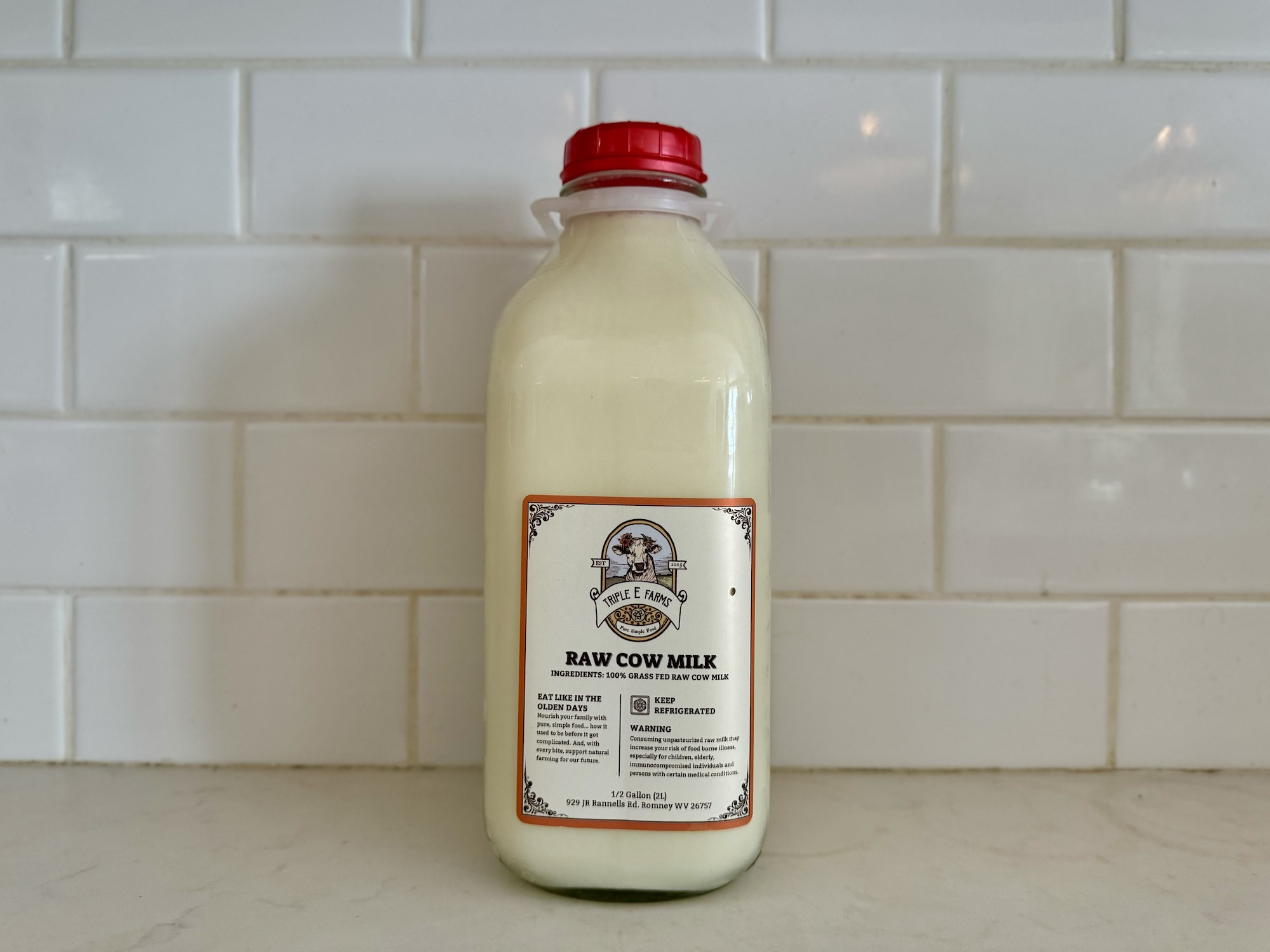 Raw Milk, 1/2 Gallon in Glass (WV ONLY)*