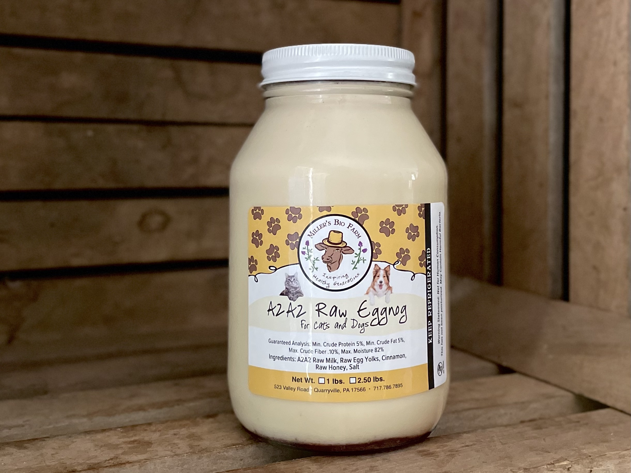 1 quart - A2/A2 Raw Eggnog