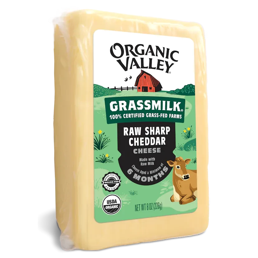Grassmilk Raw Sharp Cheddar Block | Organic Valley