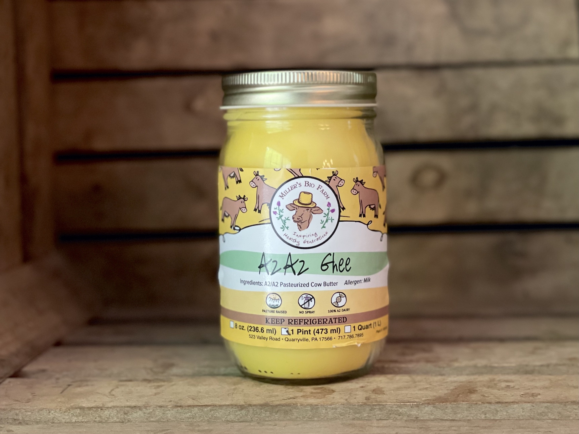 2 pints - A2/A2 Ghee (Glass)
