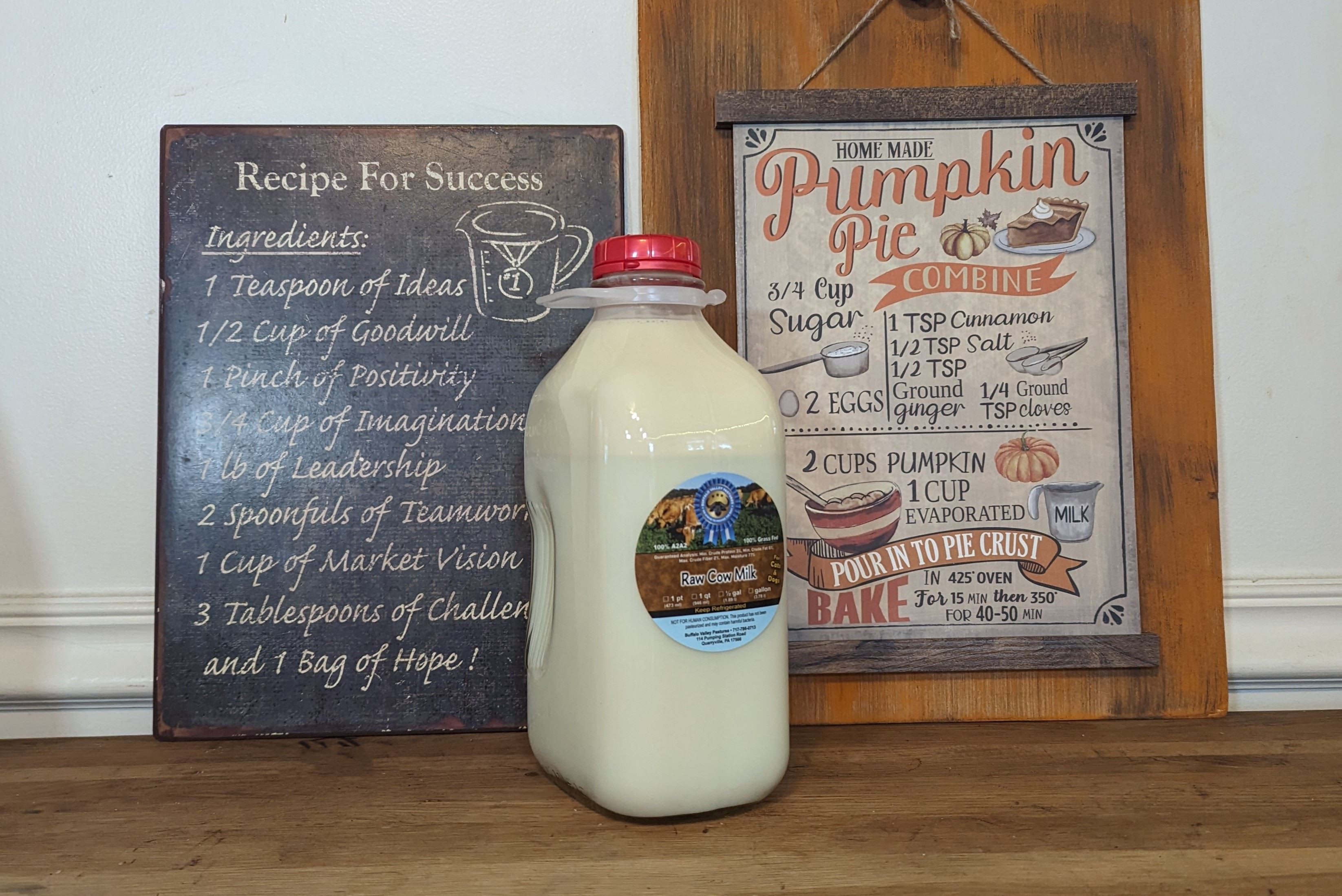 A2 Raw Milk, 1/2 Gal. (Glass)