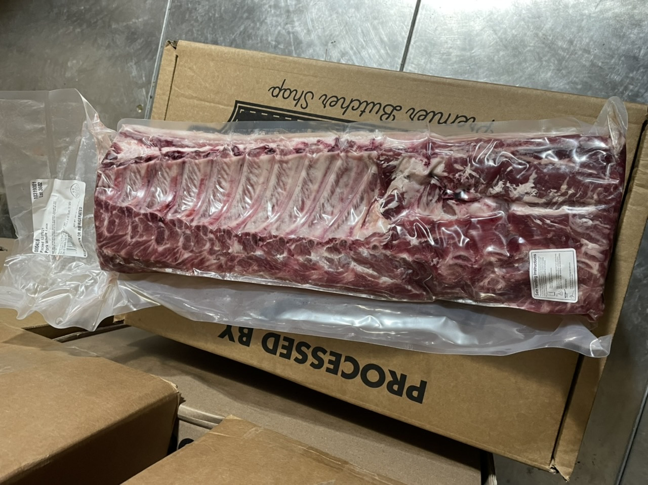 Whole pork loin (bone in, chine bone cut off)