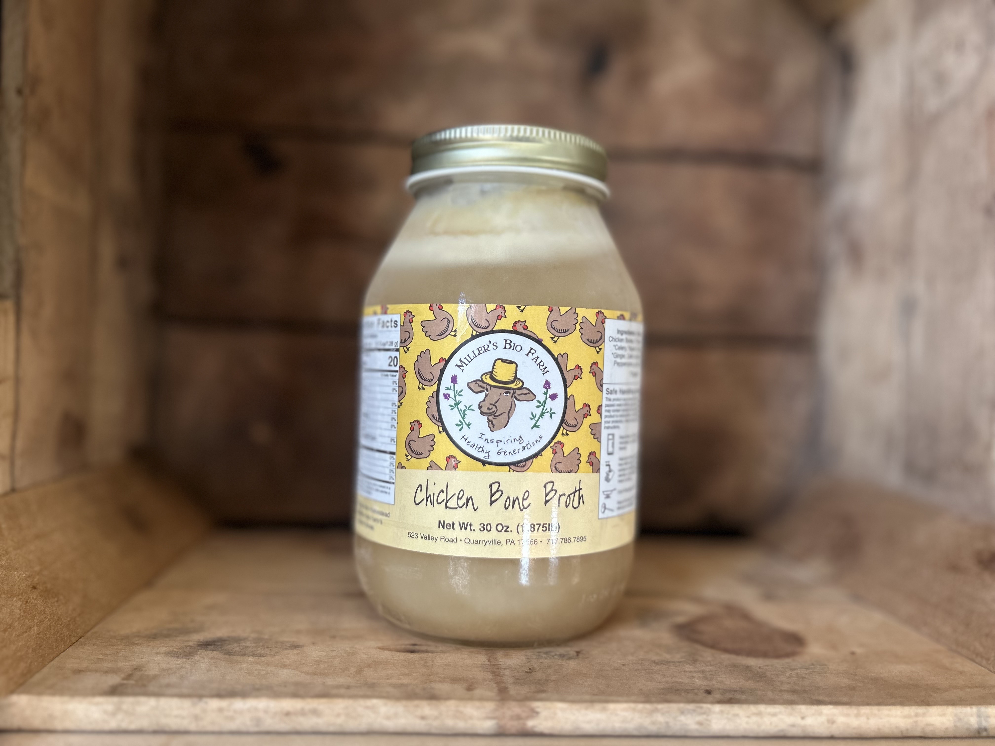 1 quart - Chicken Bone Broth (Glass)