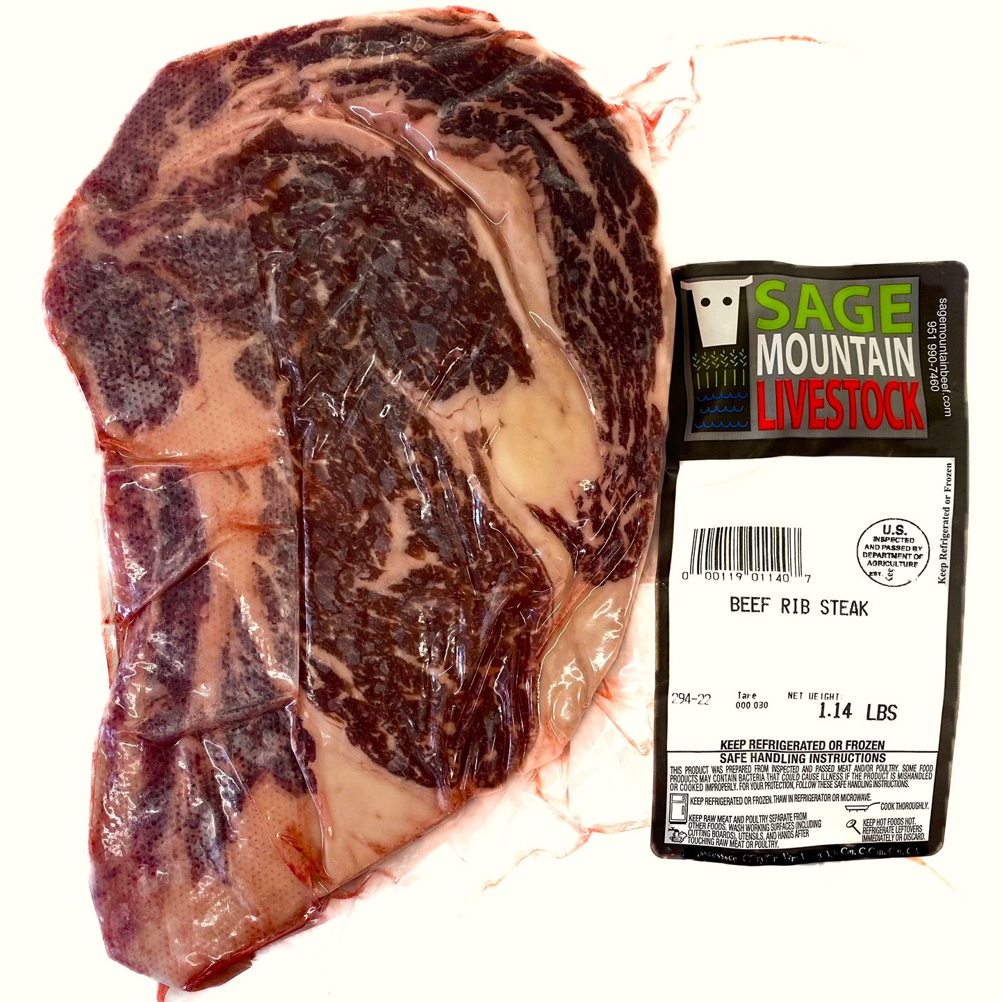 Angus Rib Steak Bone-in (Pasture-Raised Cerveza Beef)