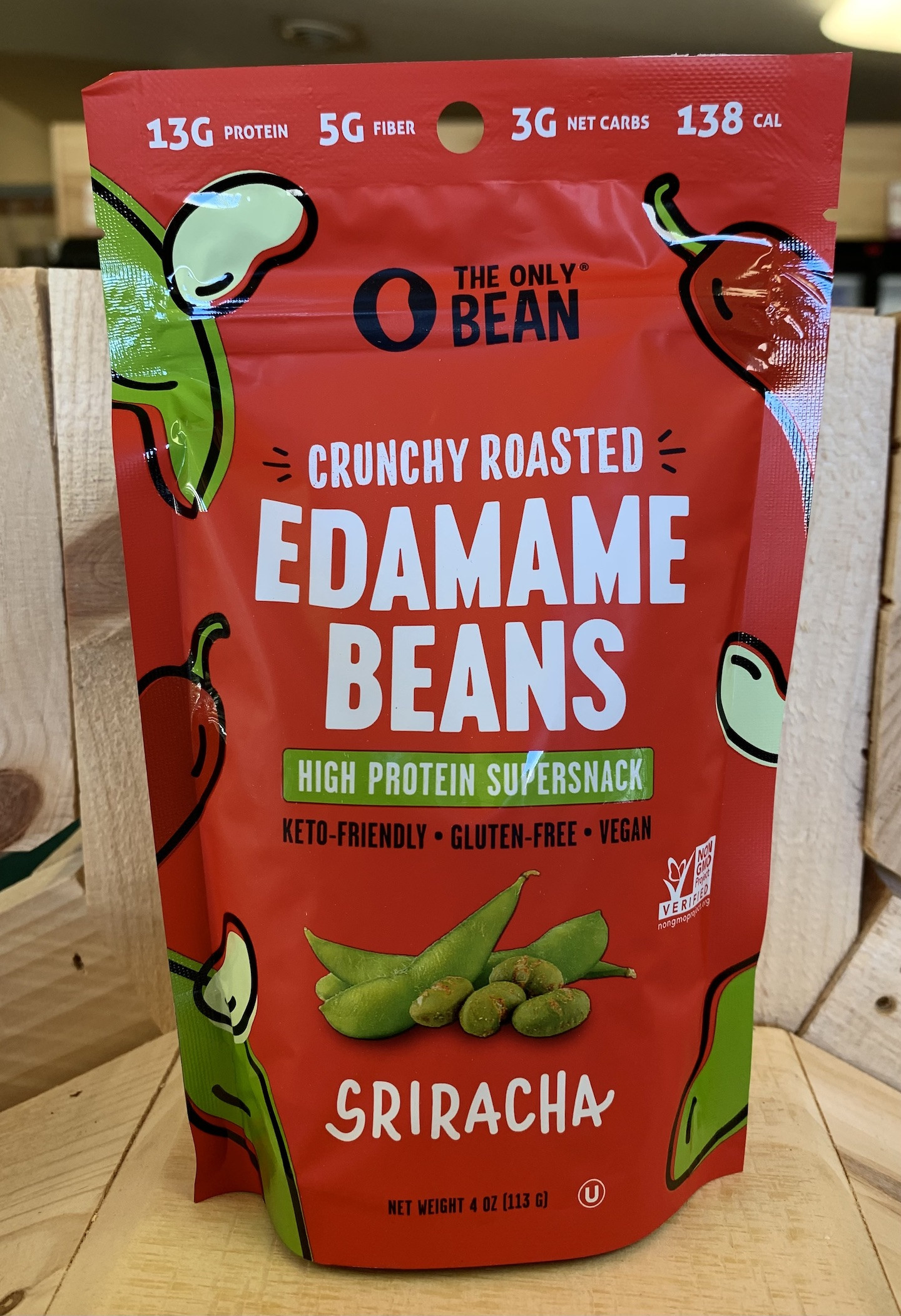Roasted Sriracha Edamame Beans