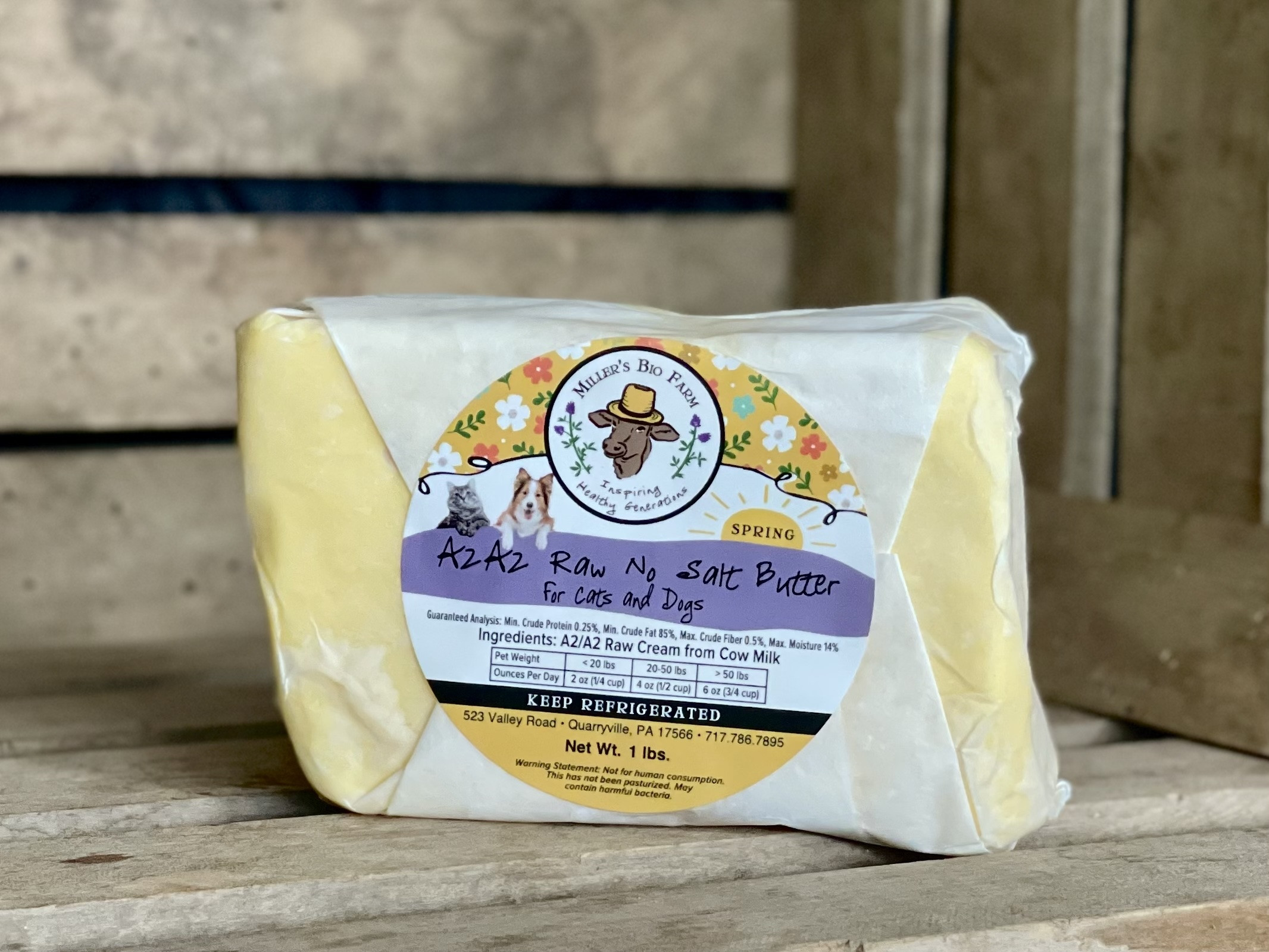 6 - 1lb Raw 100% SPRING GRASS Unsalted A2/A2 Butter