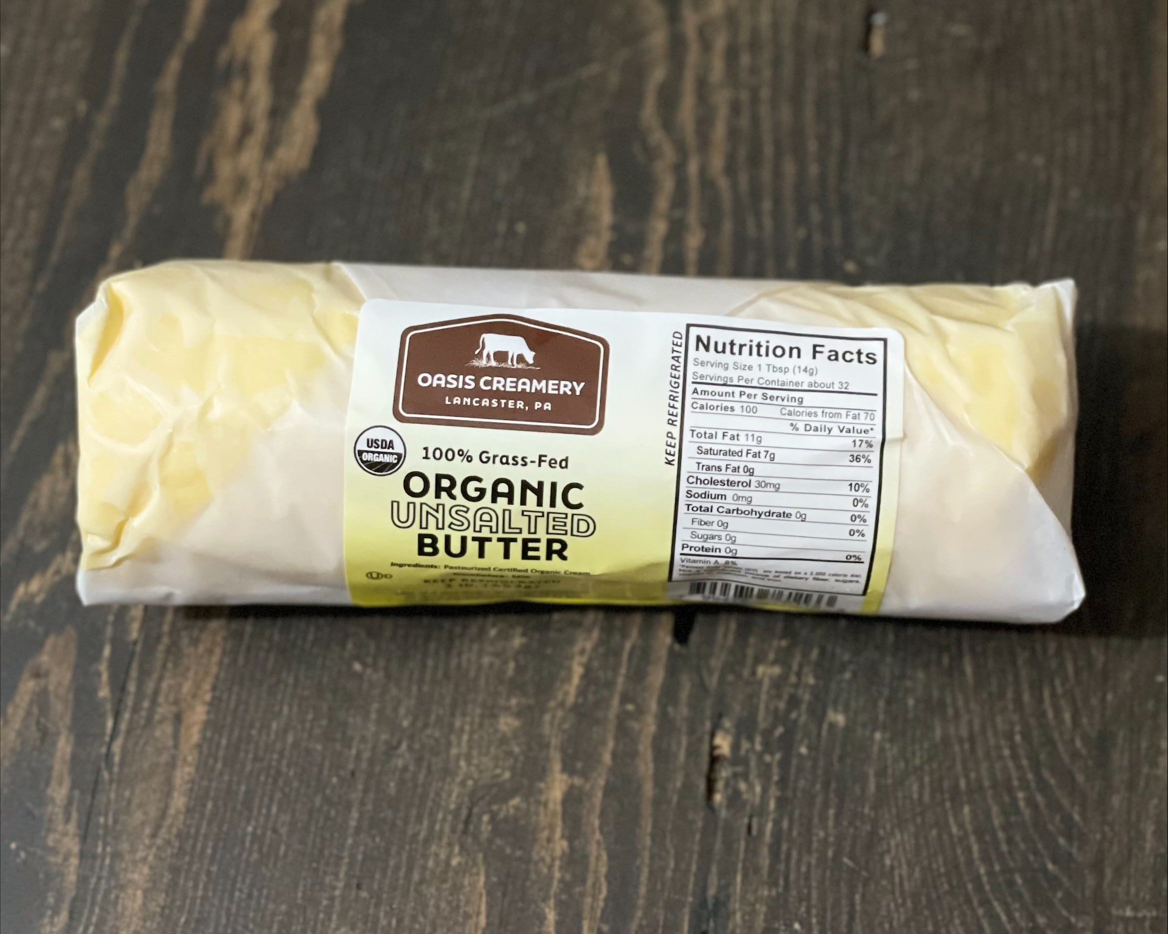 Unsalted Organic Grass-fed Butter