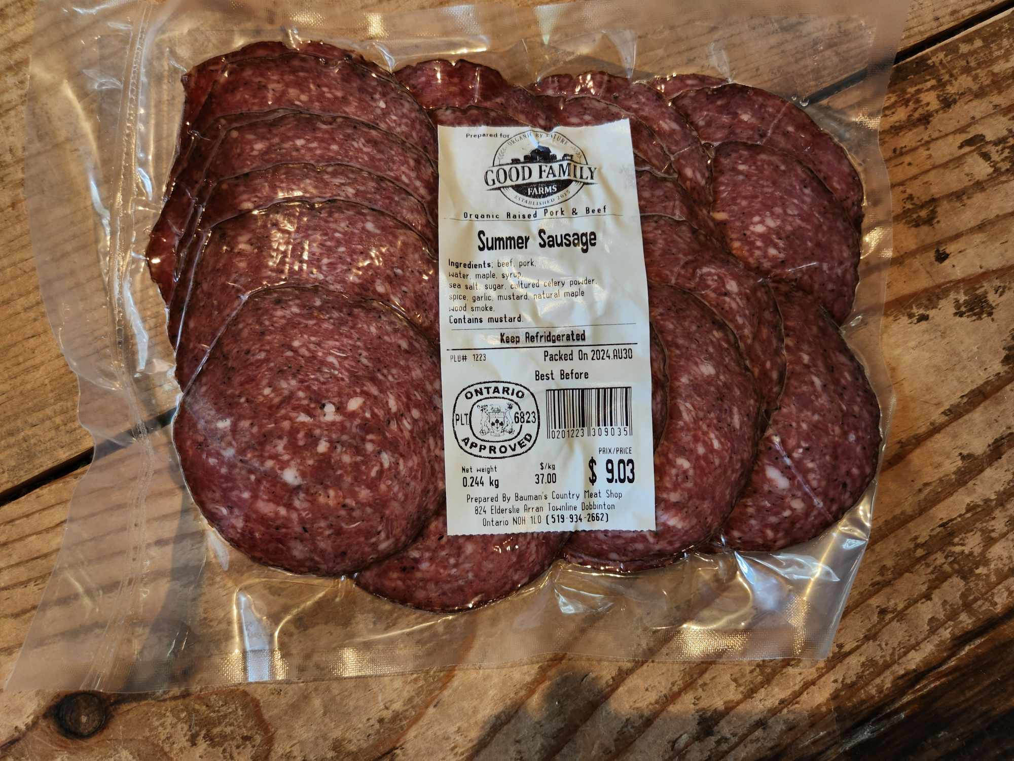 Summer Sausage Sliced