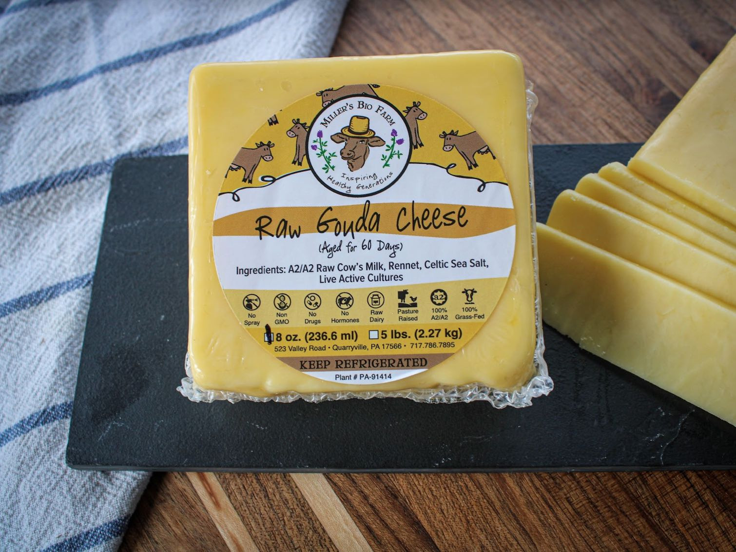 10 pack - 8oz Raw A2/A2 Fresh Gouda Cheese