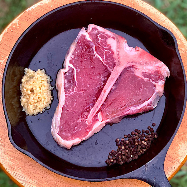 T-Bone Steak - 1.5" Thick - Grass Fed/Grain Finished Beef