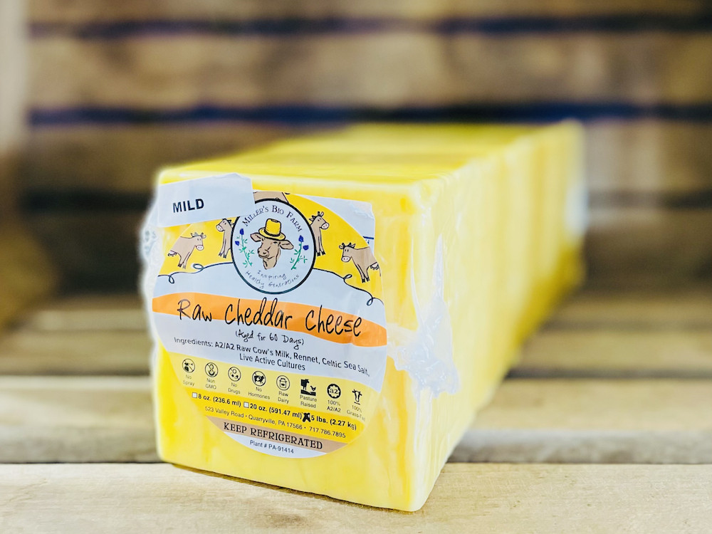 Big Raw A2/A2 Mild Cheddar Cheese Block