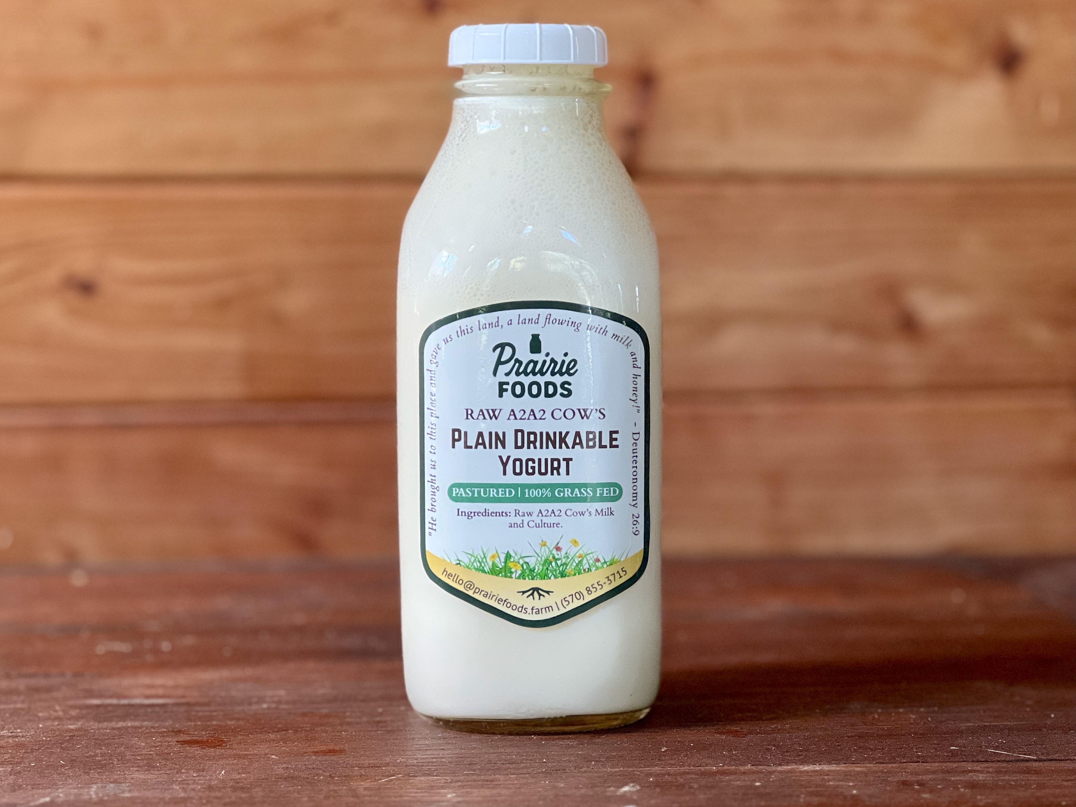 Plain Drinkable Yogurt, 1 quart (Glass)