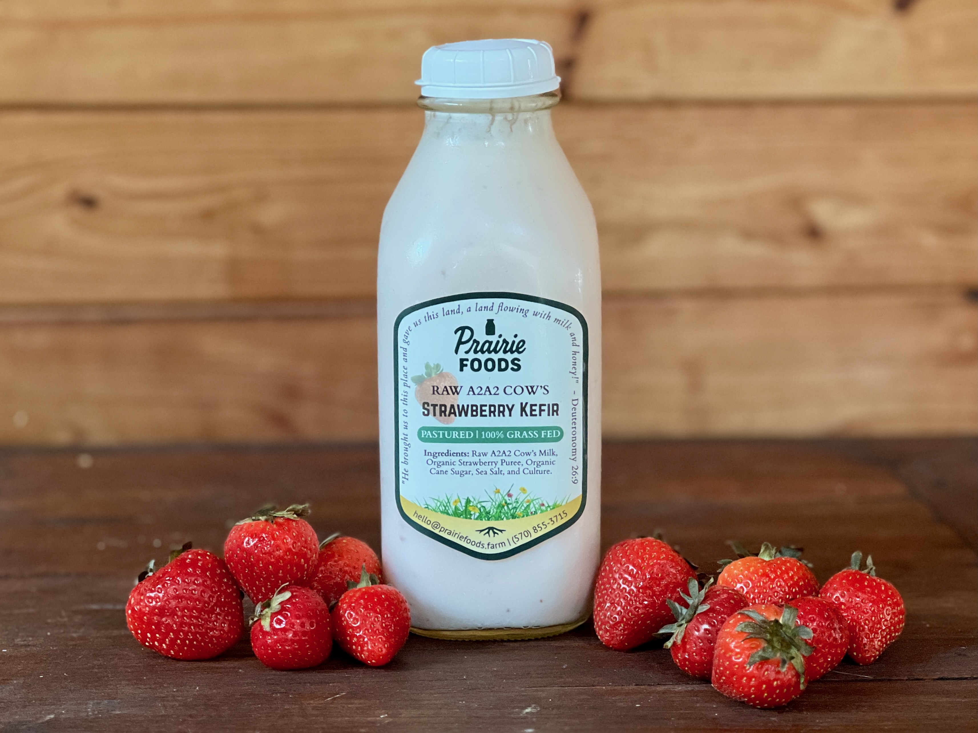 Strawberry Kefir, 1 quart (Glass)