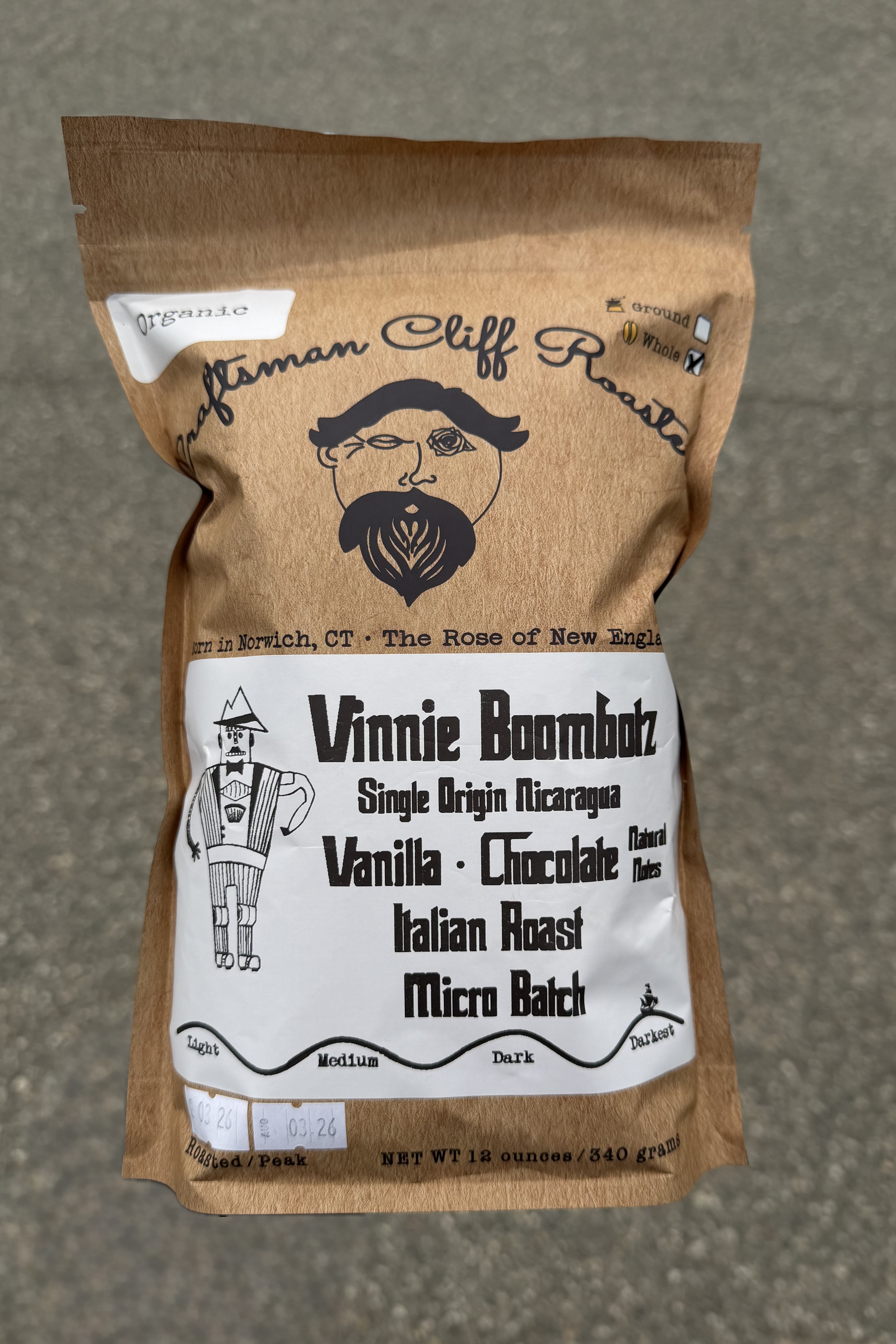 Craftsman Cliff "Vinnie Bombatz" Dark Italian Roast Coffee - Whole