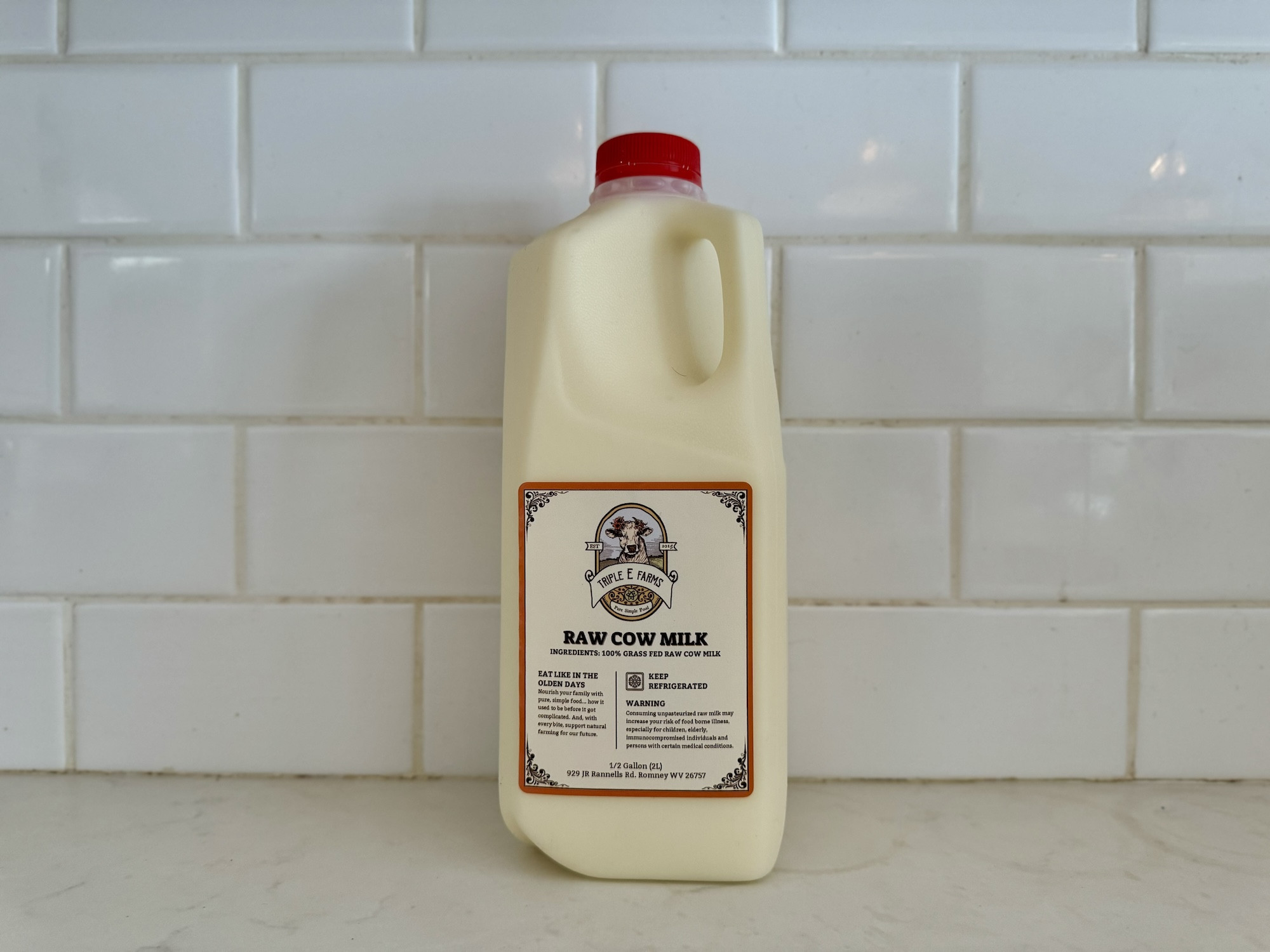 Raw Milk, 1/2 Gallon in Plastic  (WV ONLY)