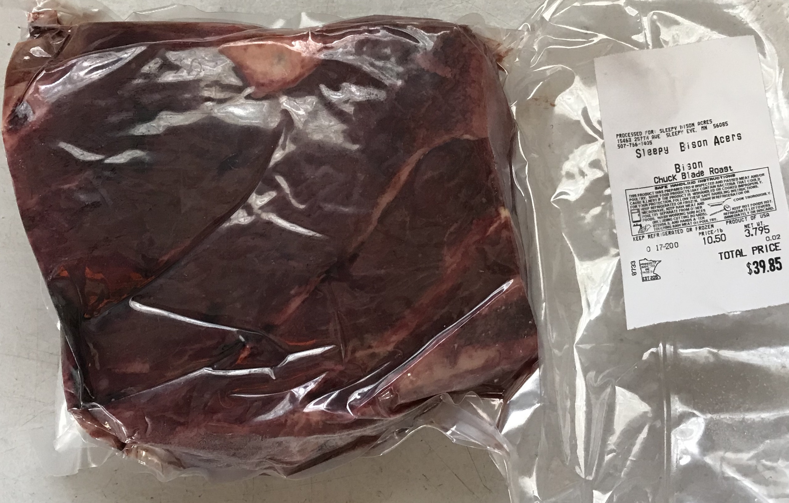 Bison Chuck Blade Roast