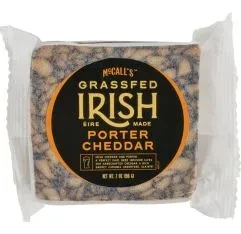 Cheddar - Irish Porter Grassfed Cheddar Cuts (McCalls)