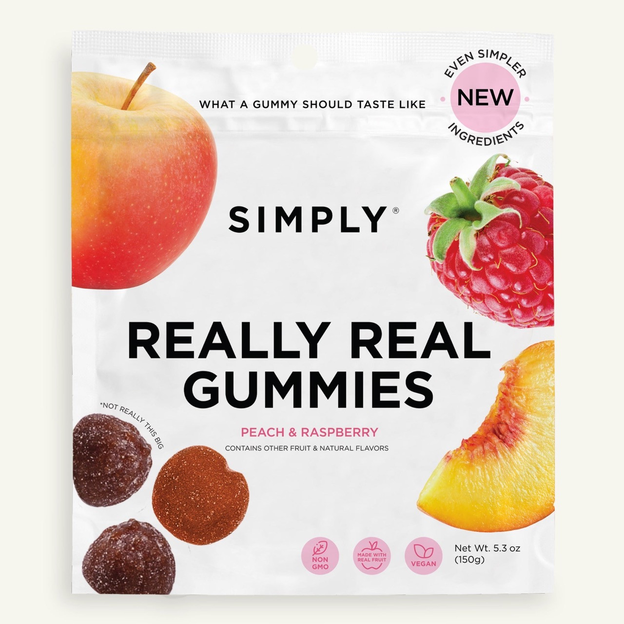 Gummies | Mixed Peach & Raspberry | Simply