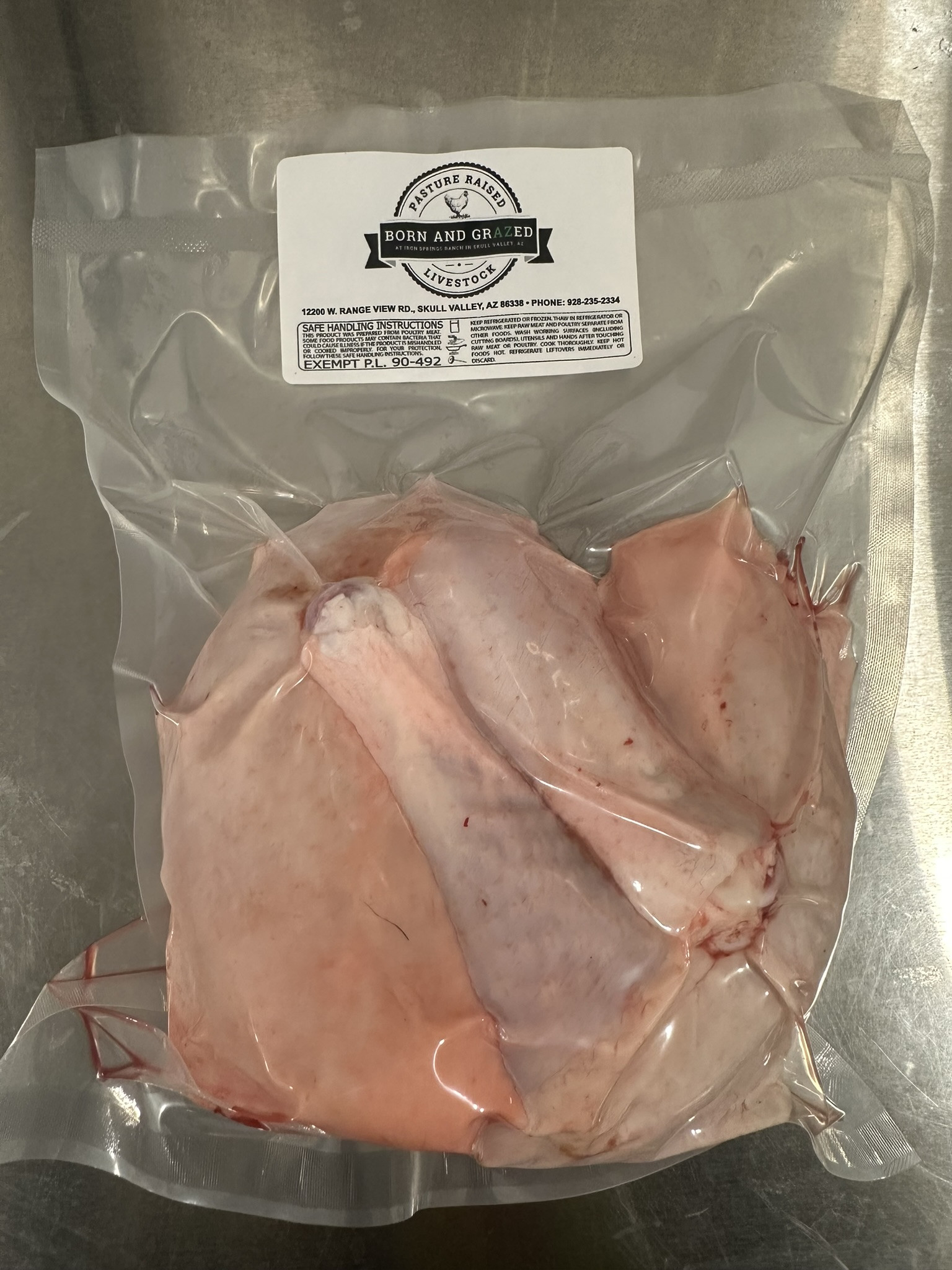Pastured Chicken; Leg and Thigh Quarters