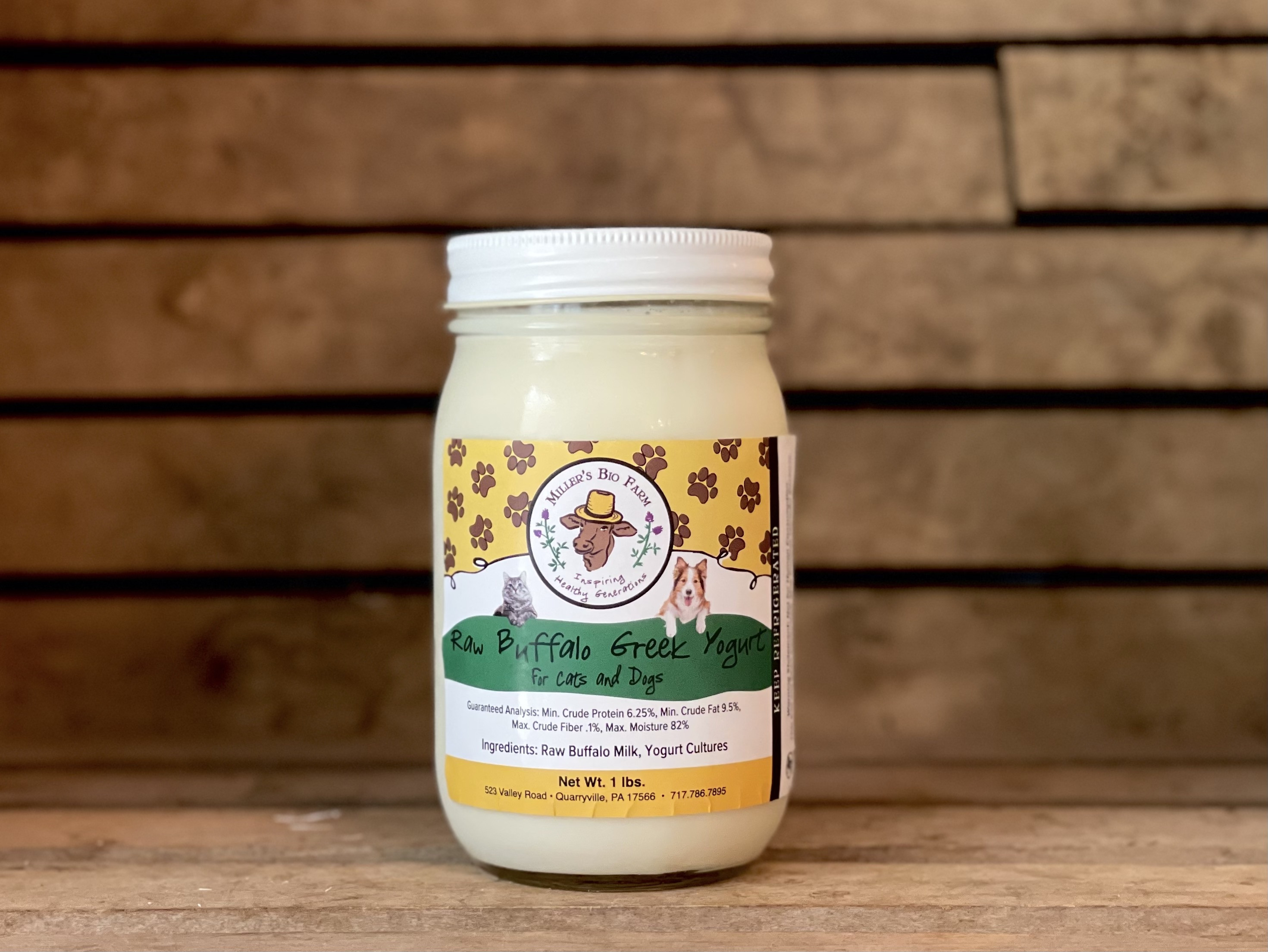 1 pint - Raw Buffalo Greek Yogurt (Glass)
