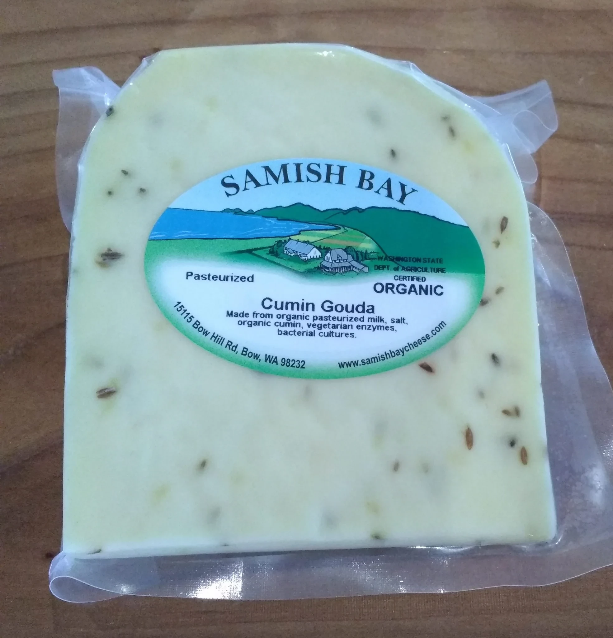 Samish Bay Organic Cumin Gouda Cheese 1/3 LB