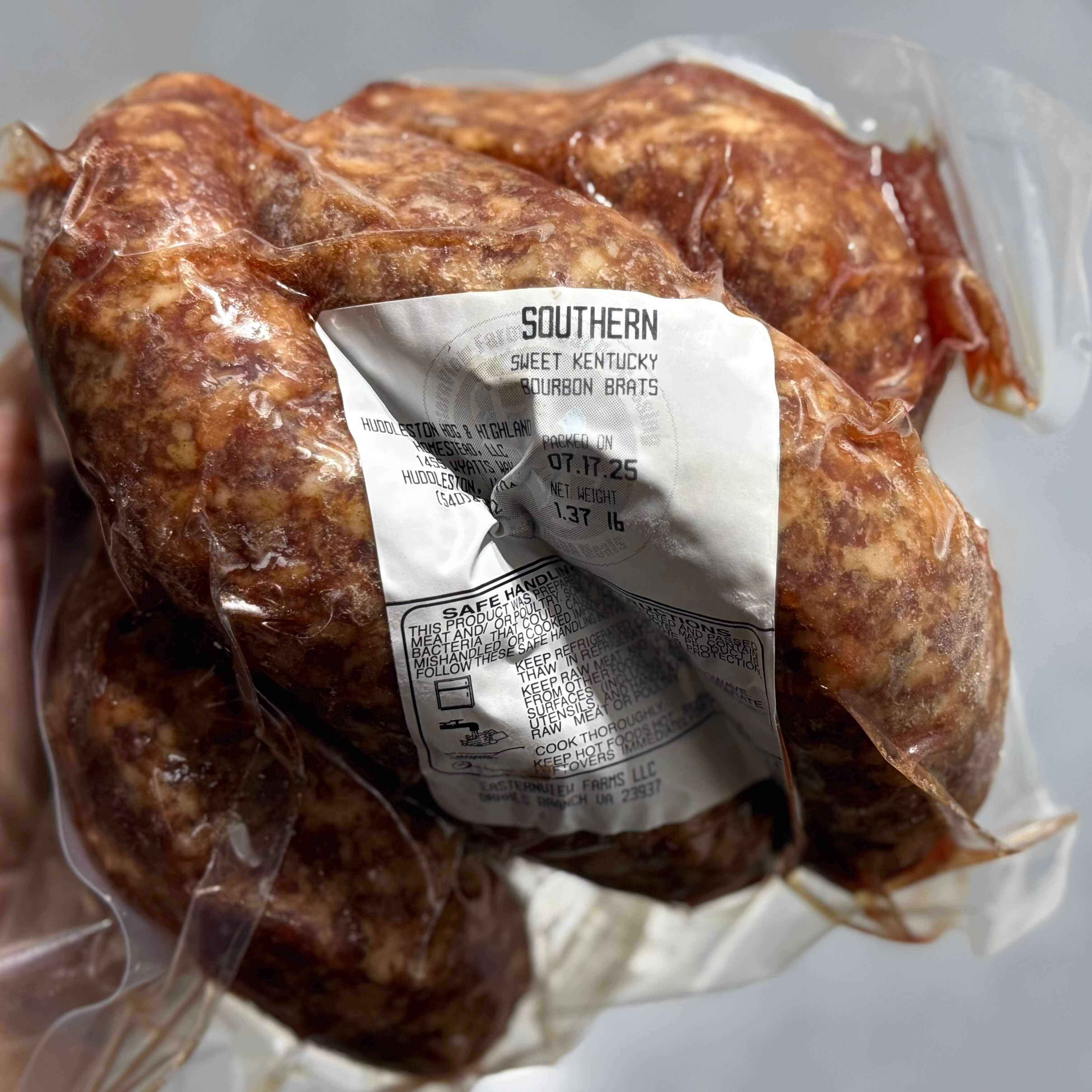 Sweet Southern Kentucky Bourbon Bratwurst