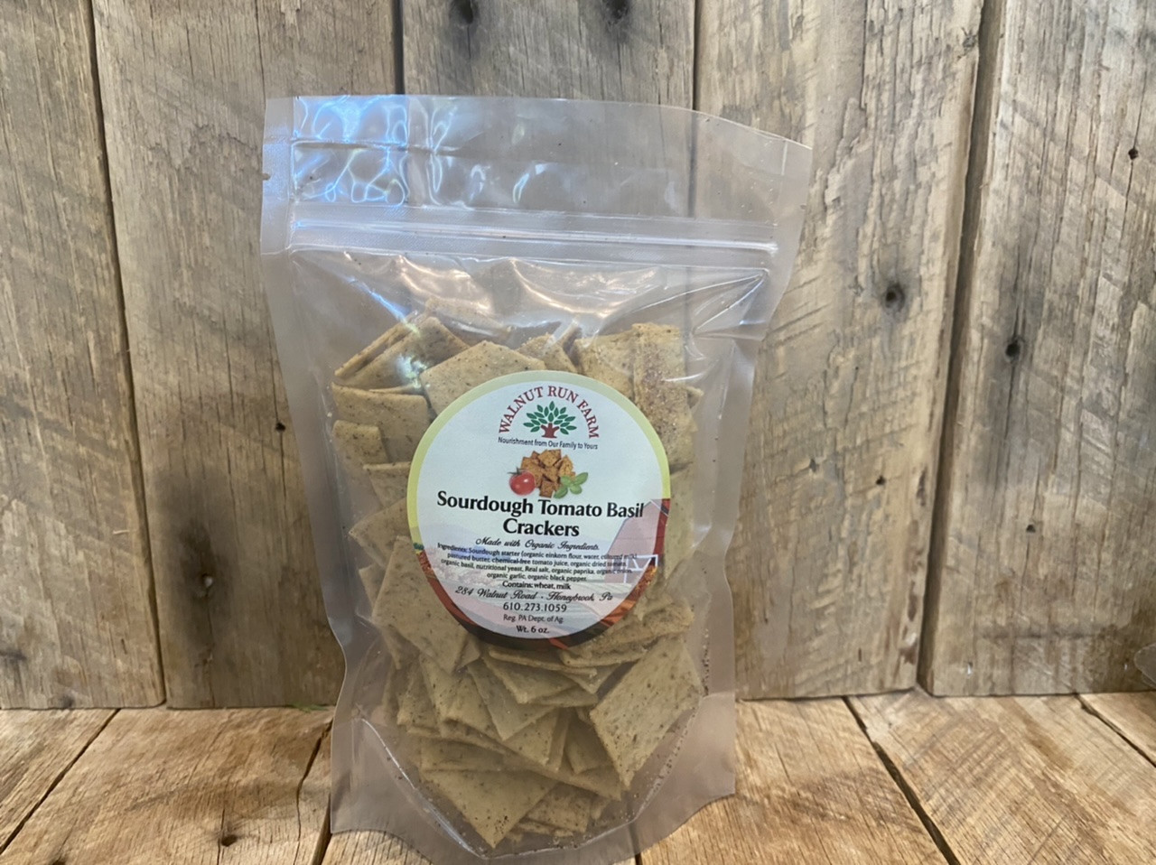 Sourdough Tomato Basil Crackers