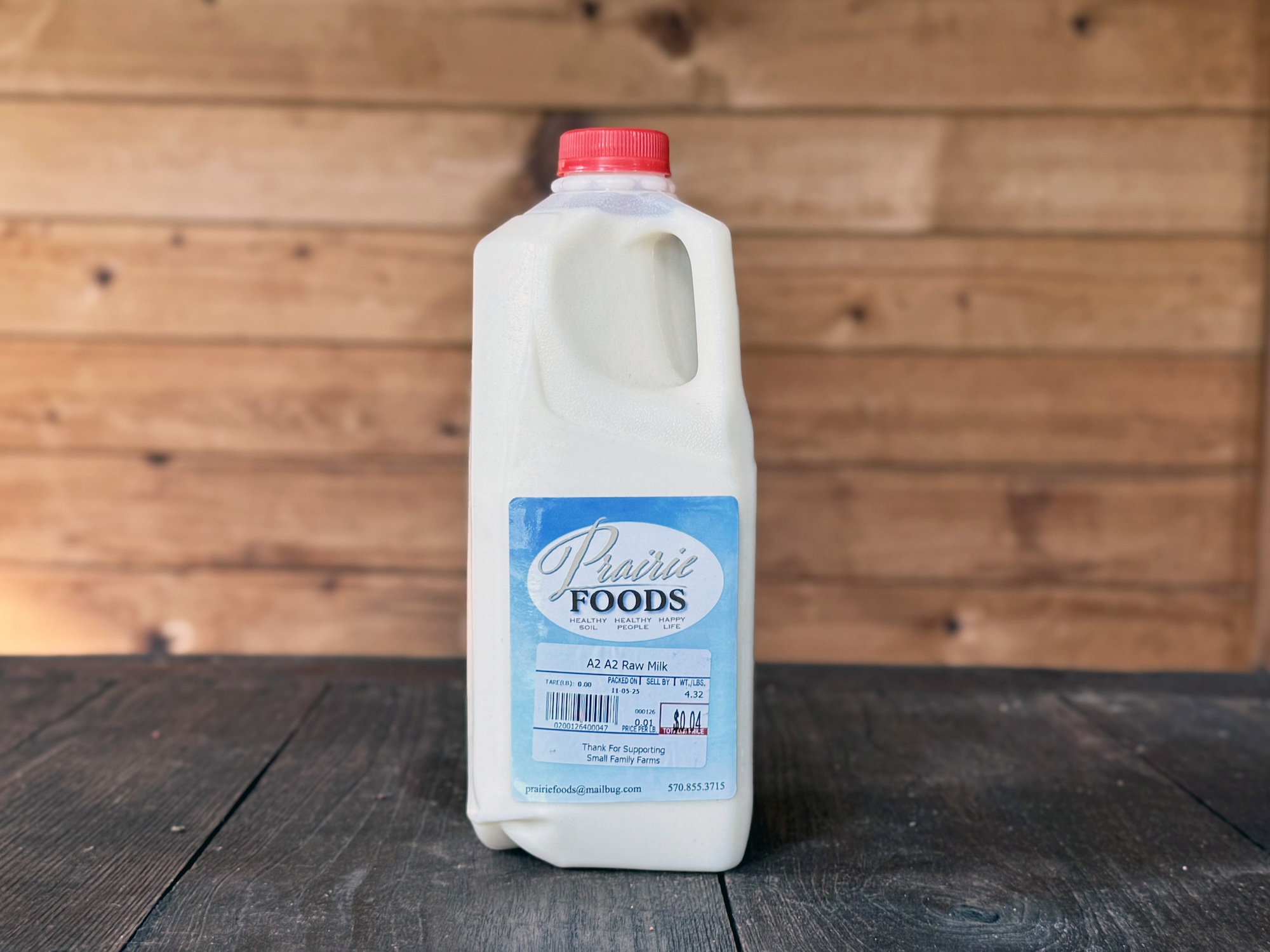 Frozen Raw A2A2 Milk - 1/2 gallon
