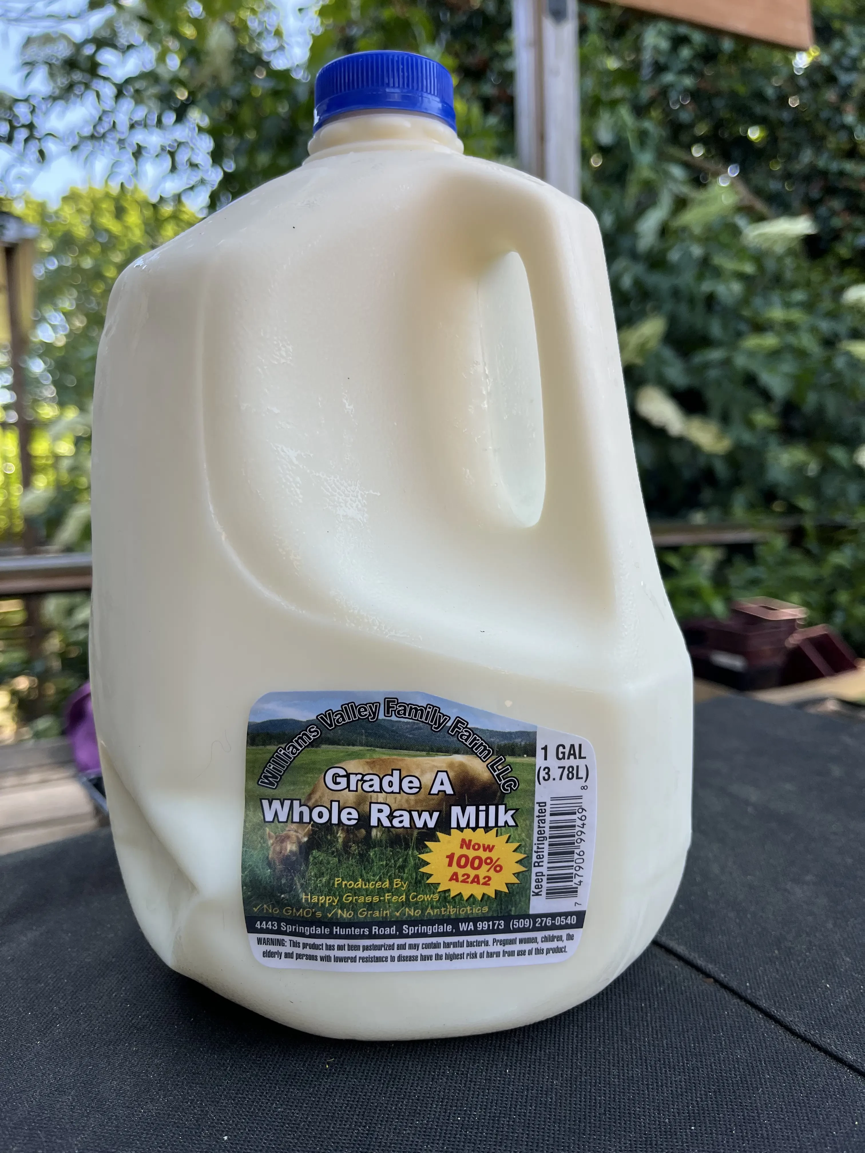 WV A2 Grass-fed Raw Cow Milk Gallon