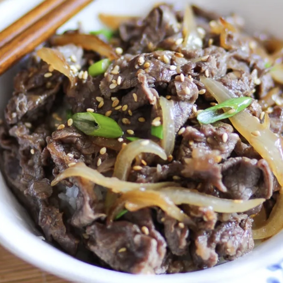 2 serving Marinated Beef and Noodles