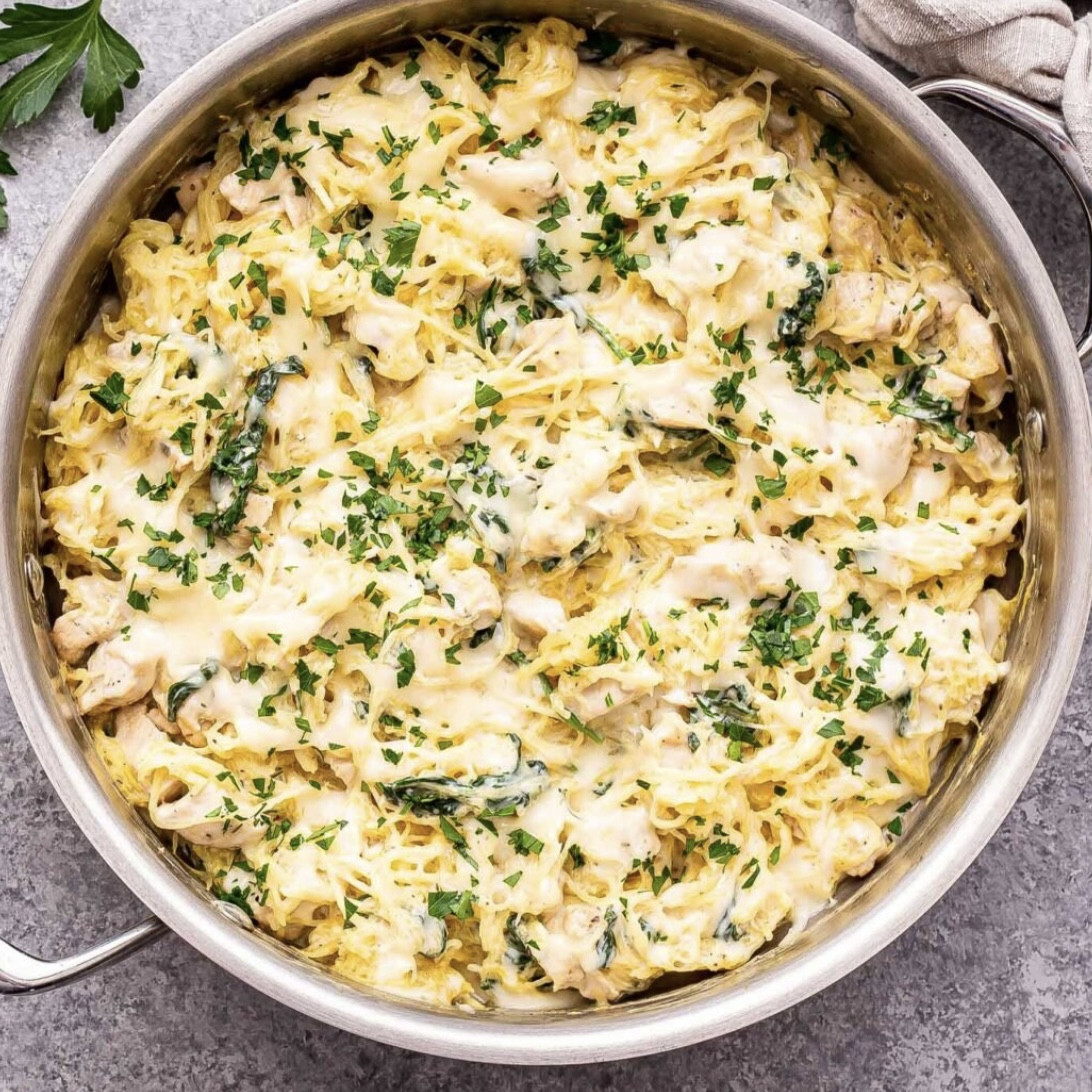 1 serving Spaghetti Squash Chicken Alfredo