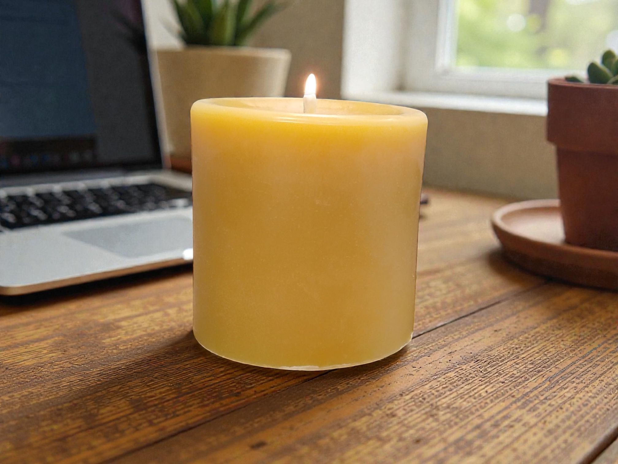 3" Short Beeswax Candle