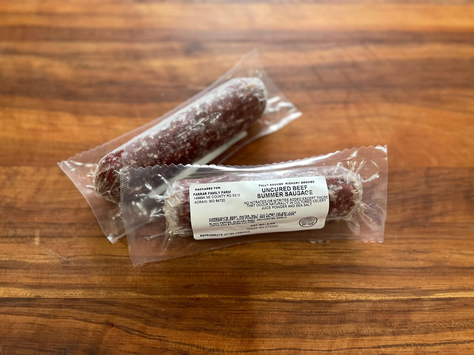 Beef Summer Sausage (fully cooked), uncured