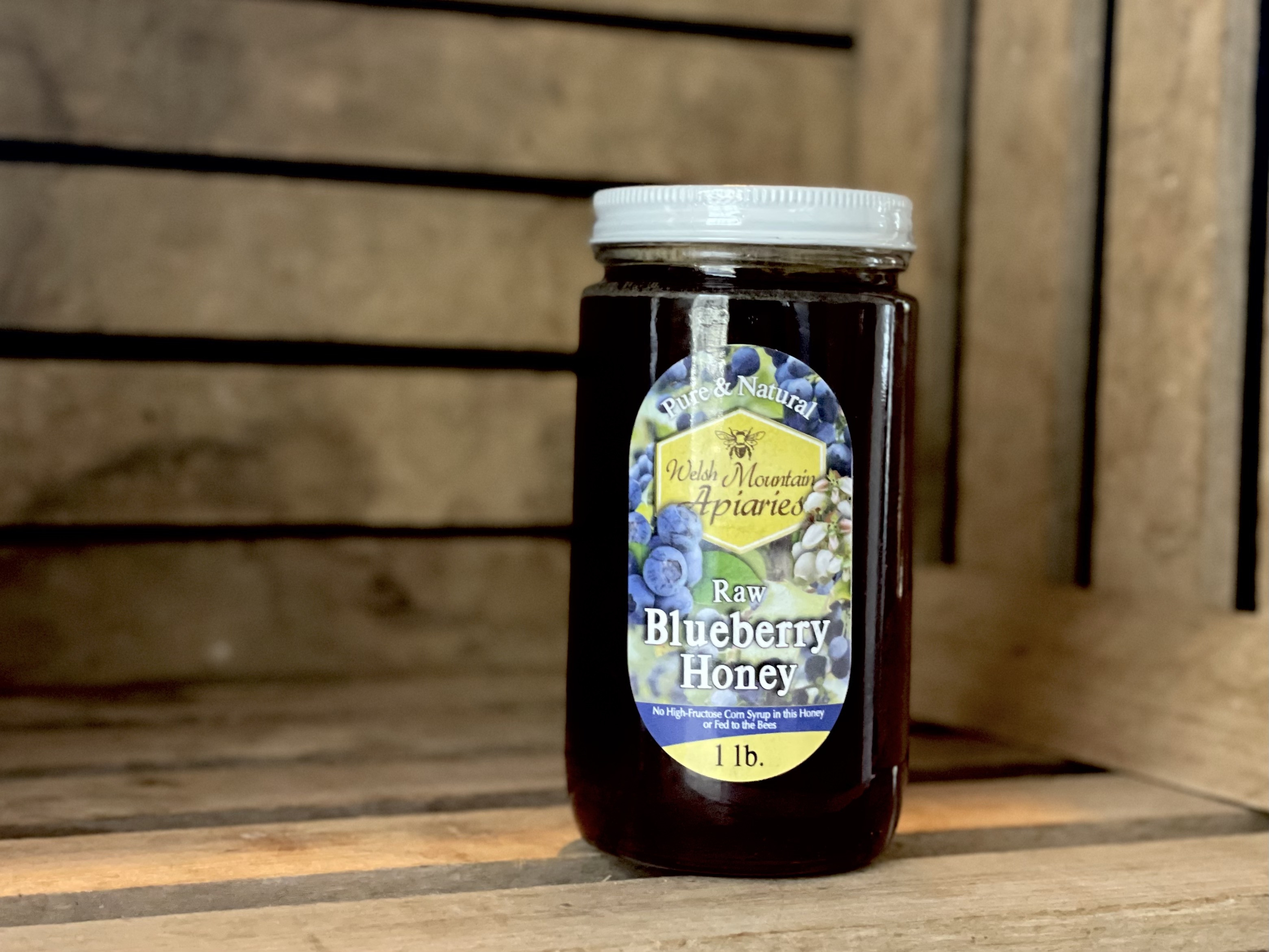 Raw Blueberry Honey, 1lb (Glass)