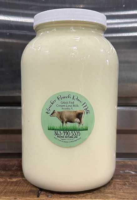 Raw Milk - 1 Gallon, Glass Jar - A/2 A/2 100% GRASS-FED