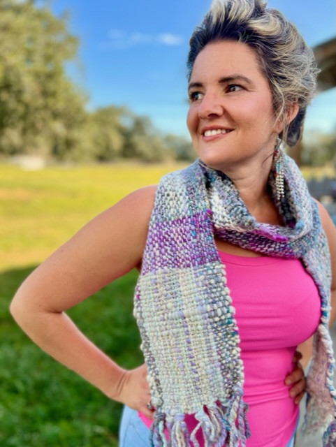 Lavender Florida Cracker Handspun Scarf