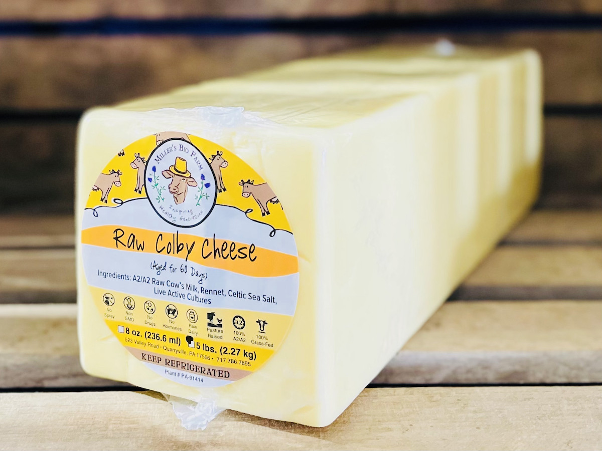 Big Raw A2/A2 Colby Cheese Block