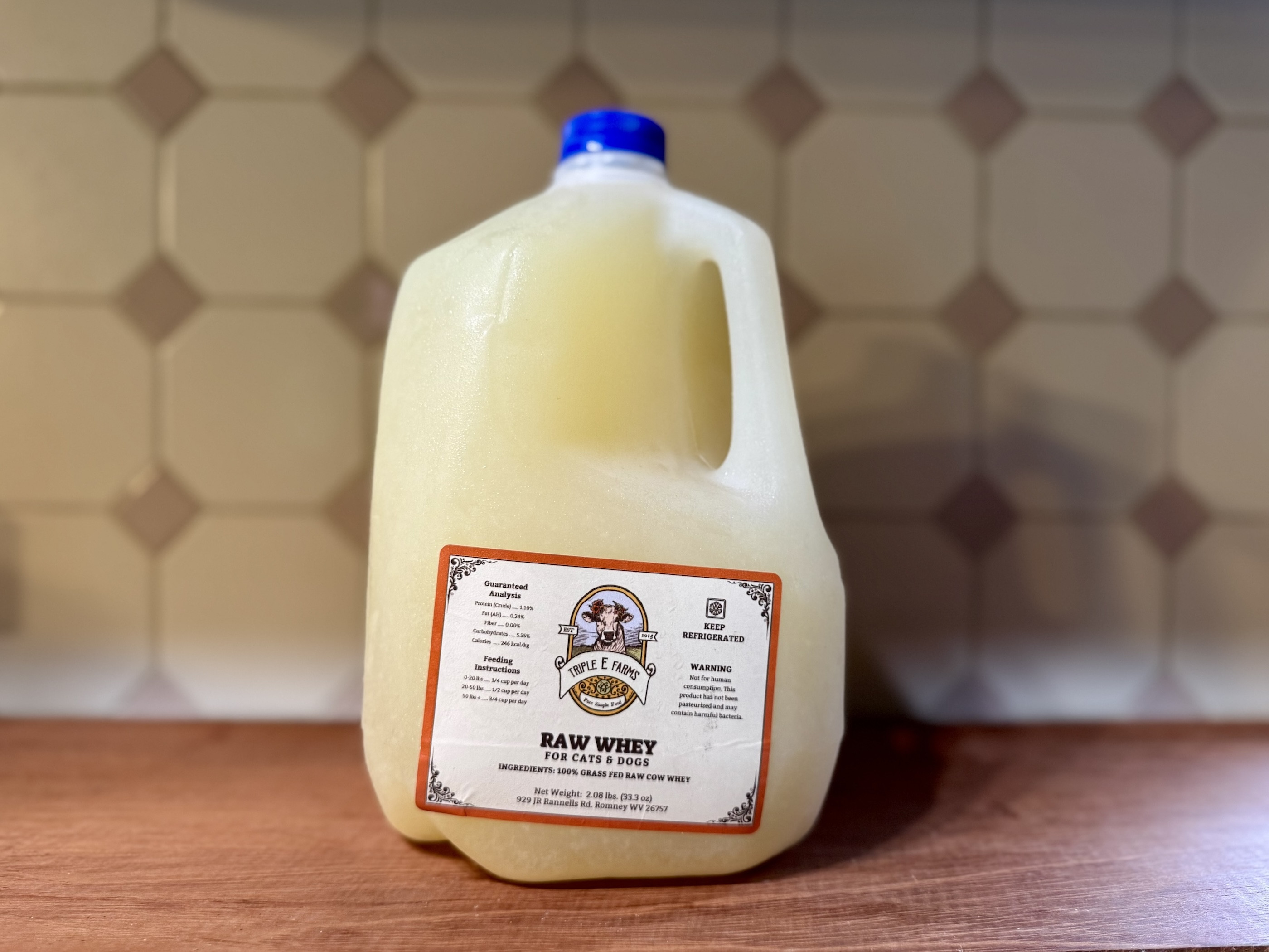 Raw Cow Whey for Cats & Dogs, 1 Gallon in Plastic*