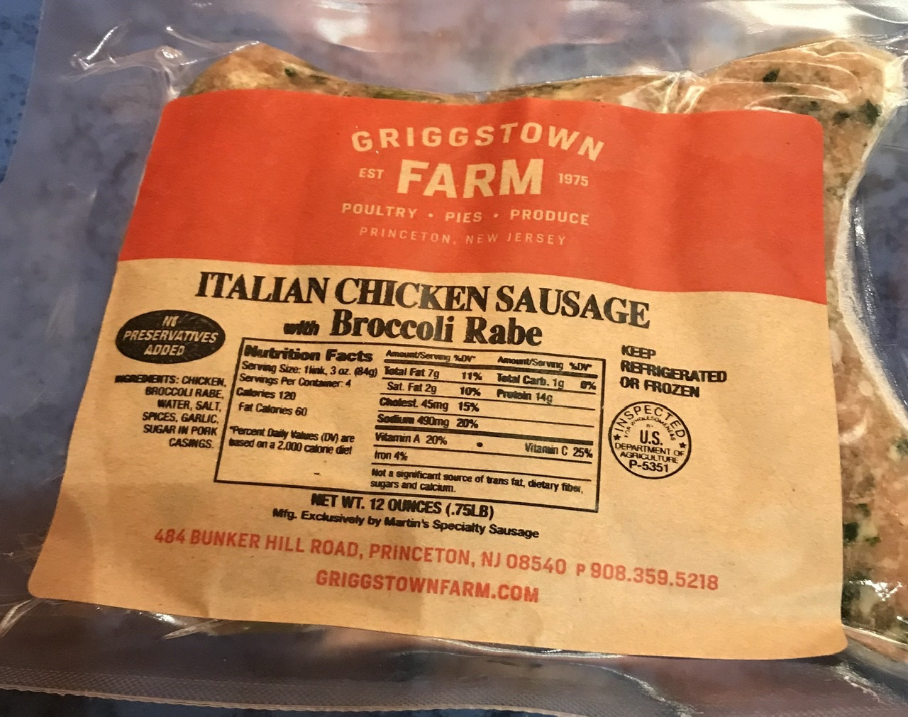 Broccoli Rabe Chicken Sausage