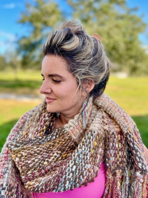 Handwoven Scarf: Super Chunky Multicolored 73"x12"