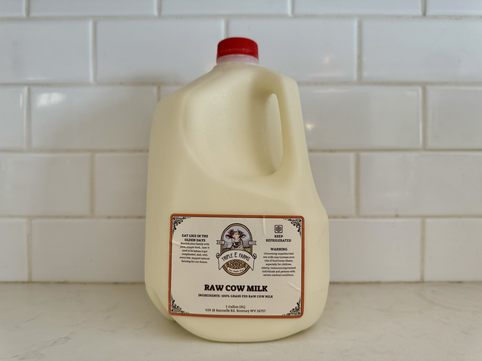 Raw Milk, 1 Gallon in Plastic (WV ONLY)*